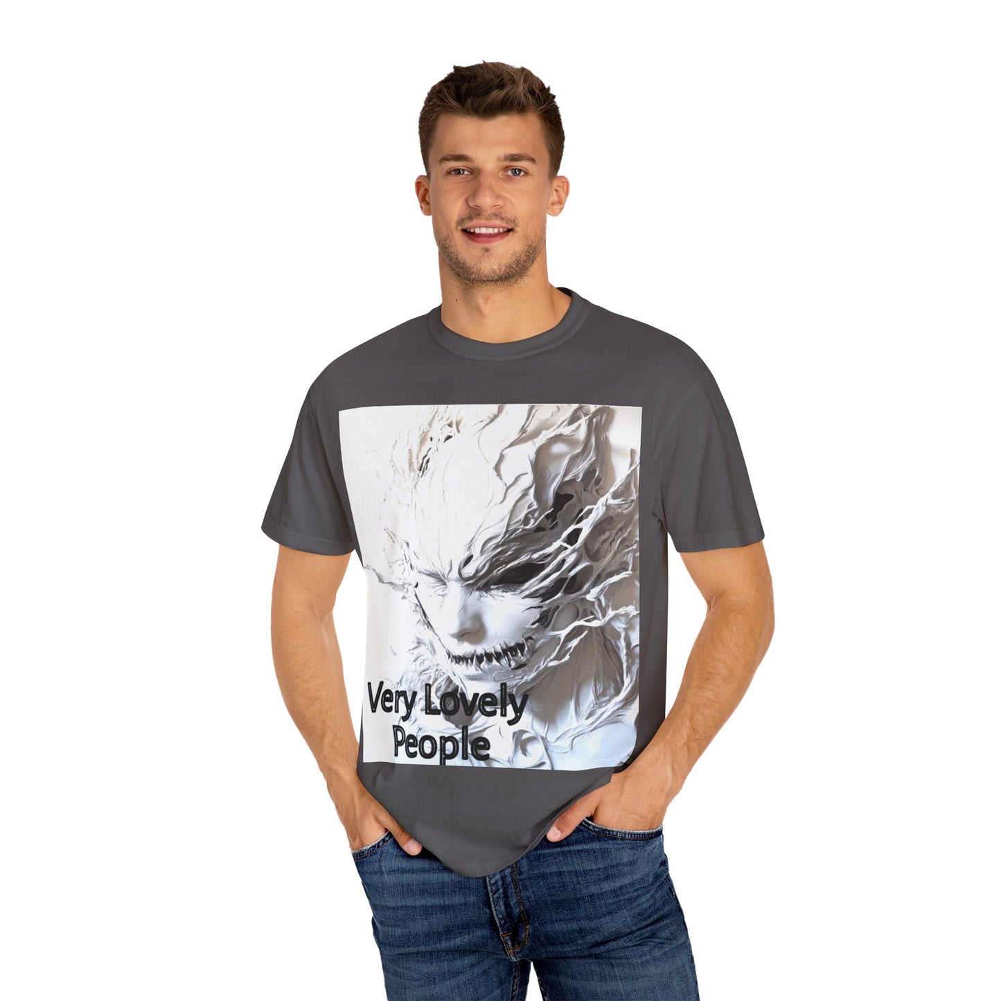 Unisex Garment-Dyed T-Shirt - 'Very Lovely People' Graphic Tee