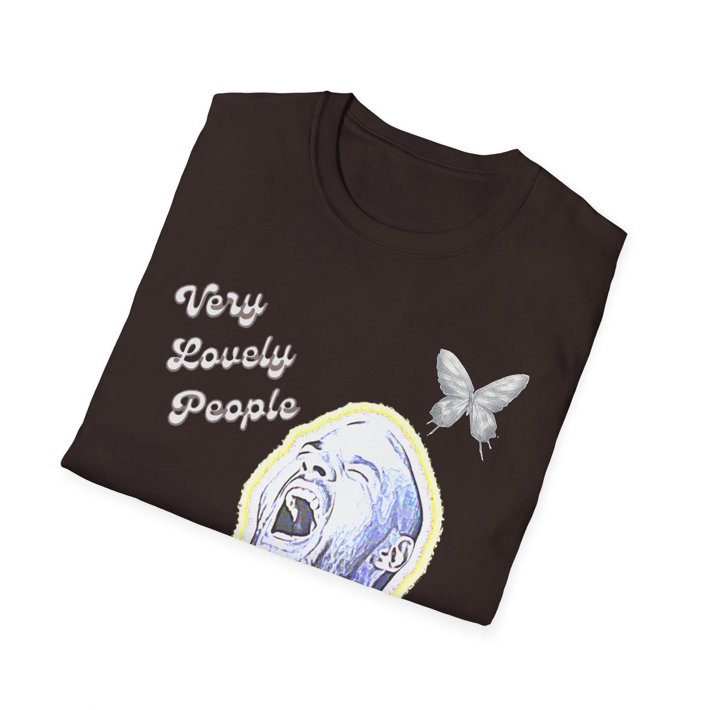 Graphic T-Shirt — 'You Lovely People' Portrait with Butterfly