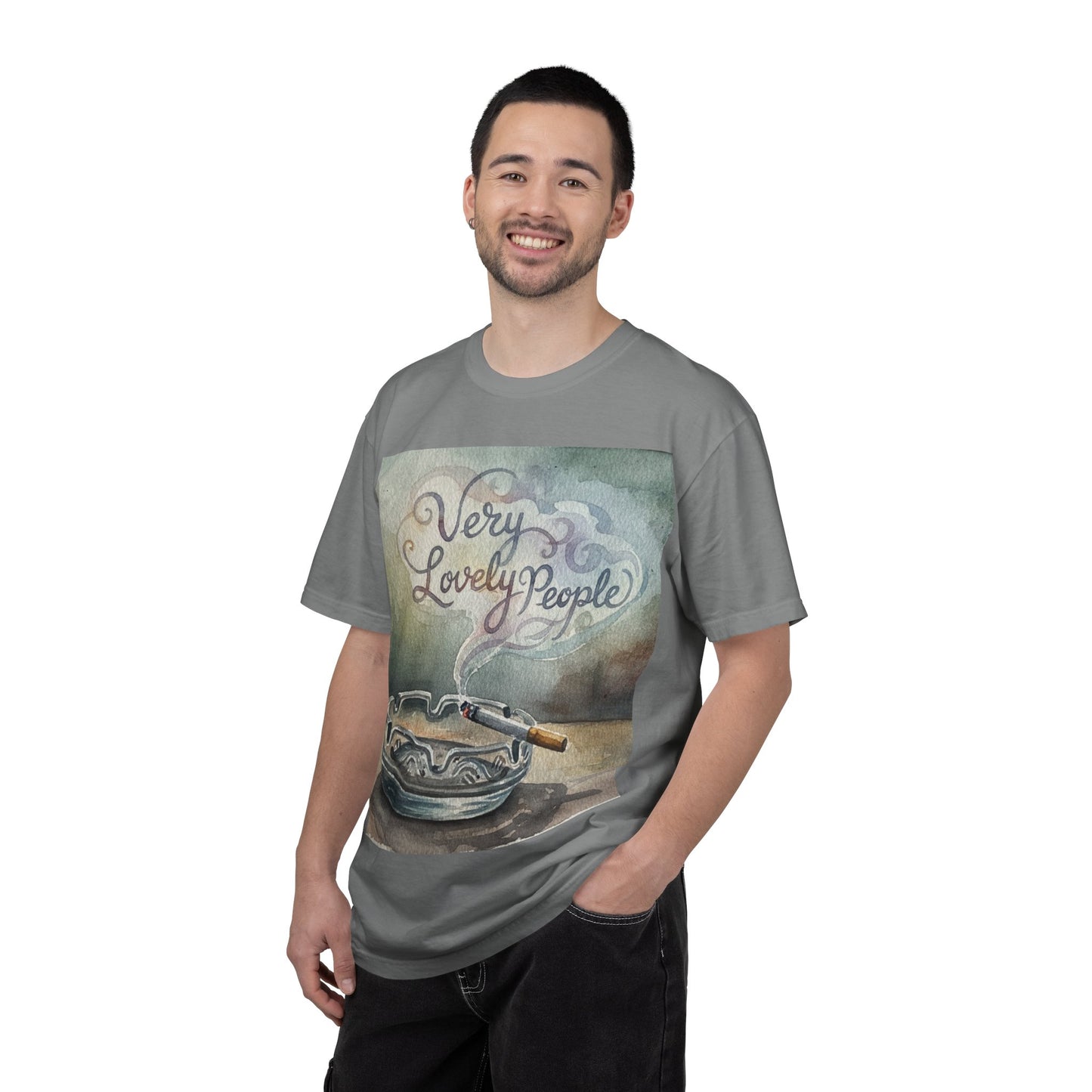 Unisex Garment-Dyed T-Shirt - 'Very Lovely People' Graphic Tee