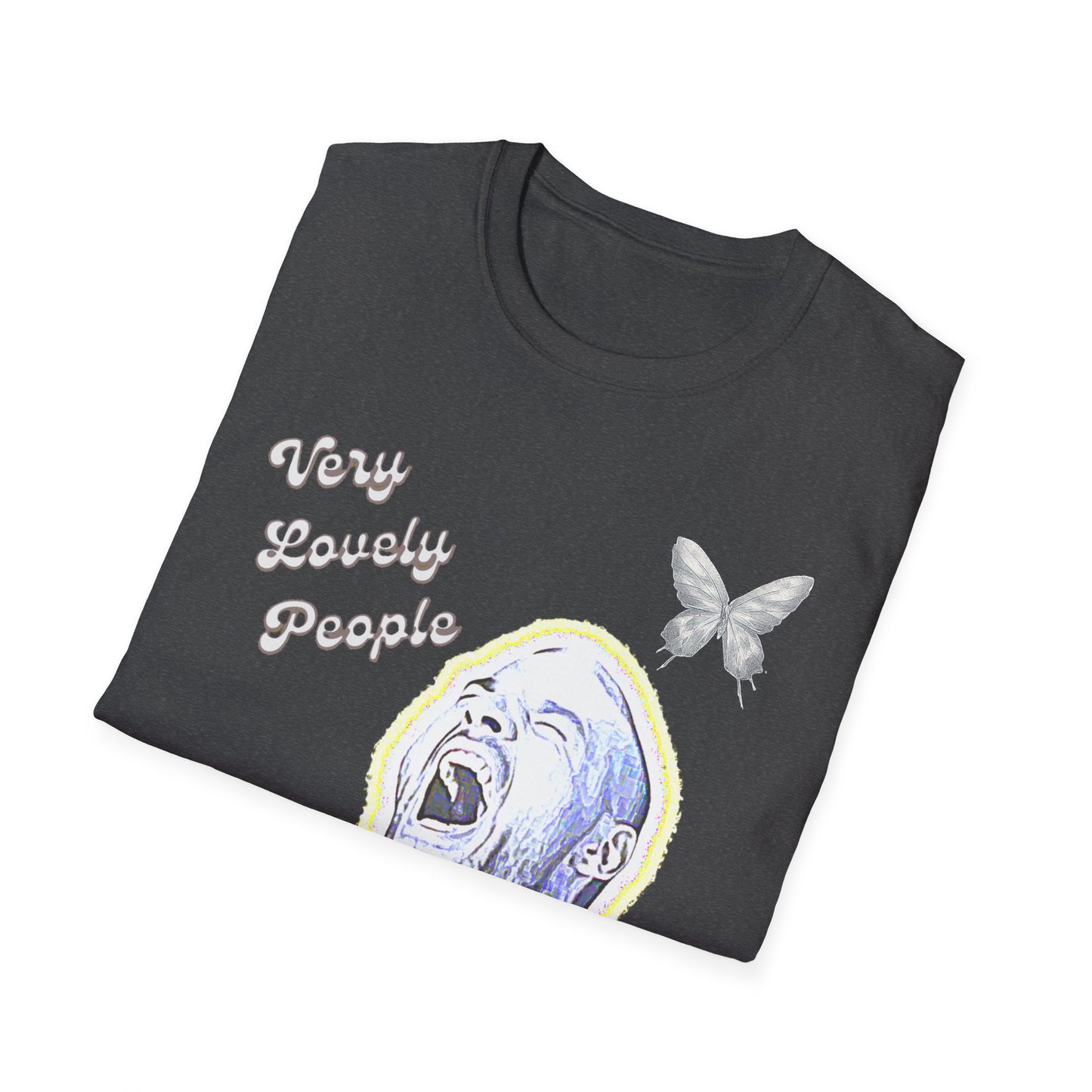 Graphic T-Shirt — 'You Lovely People' Portrait with Butterfly