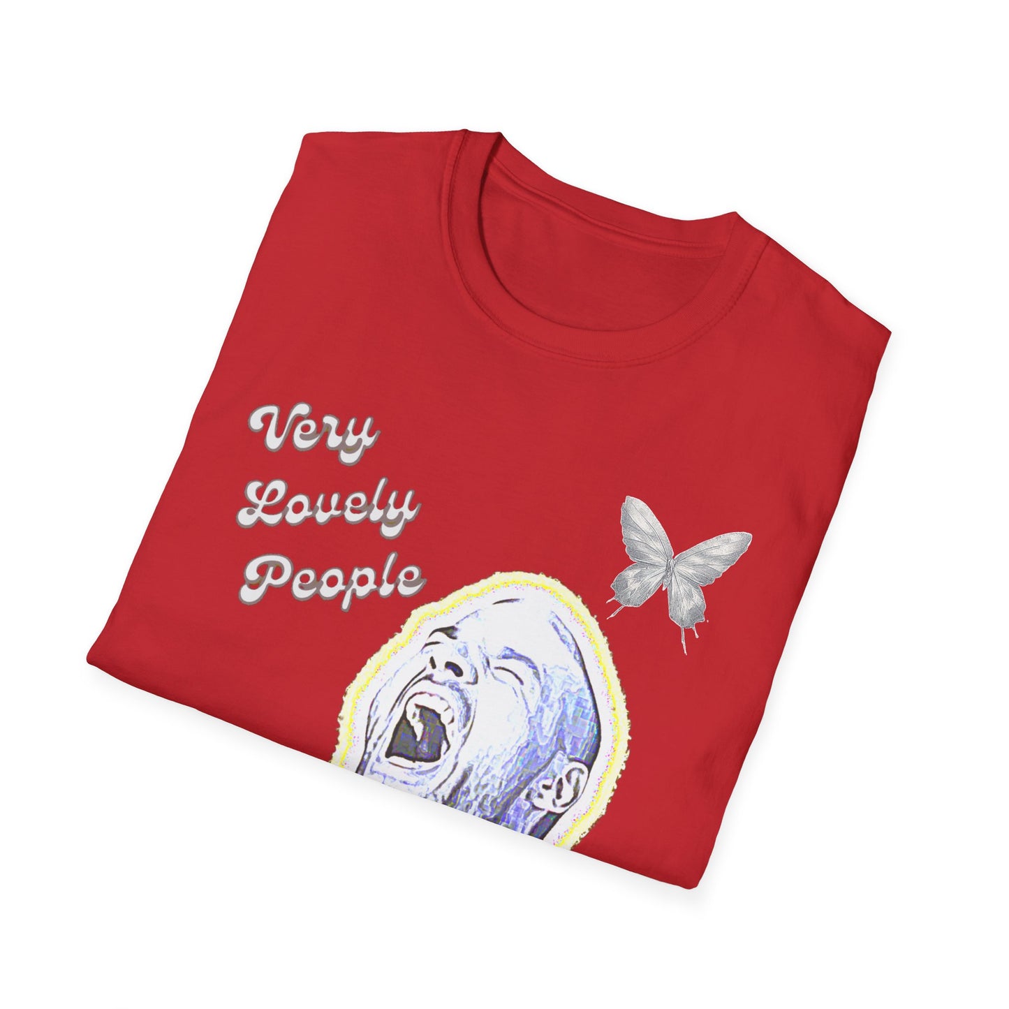 Graphic T-Shirt — 'You Lovely People' Portrait with Butterfly