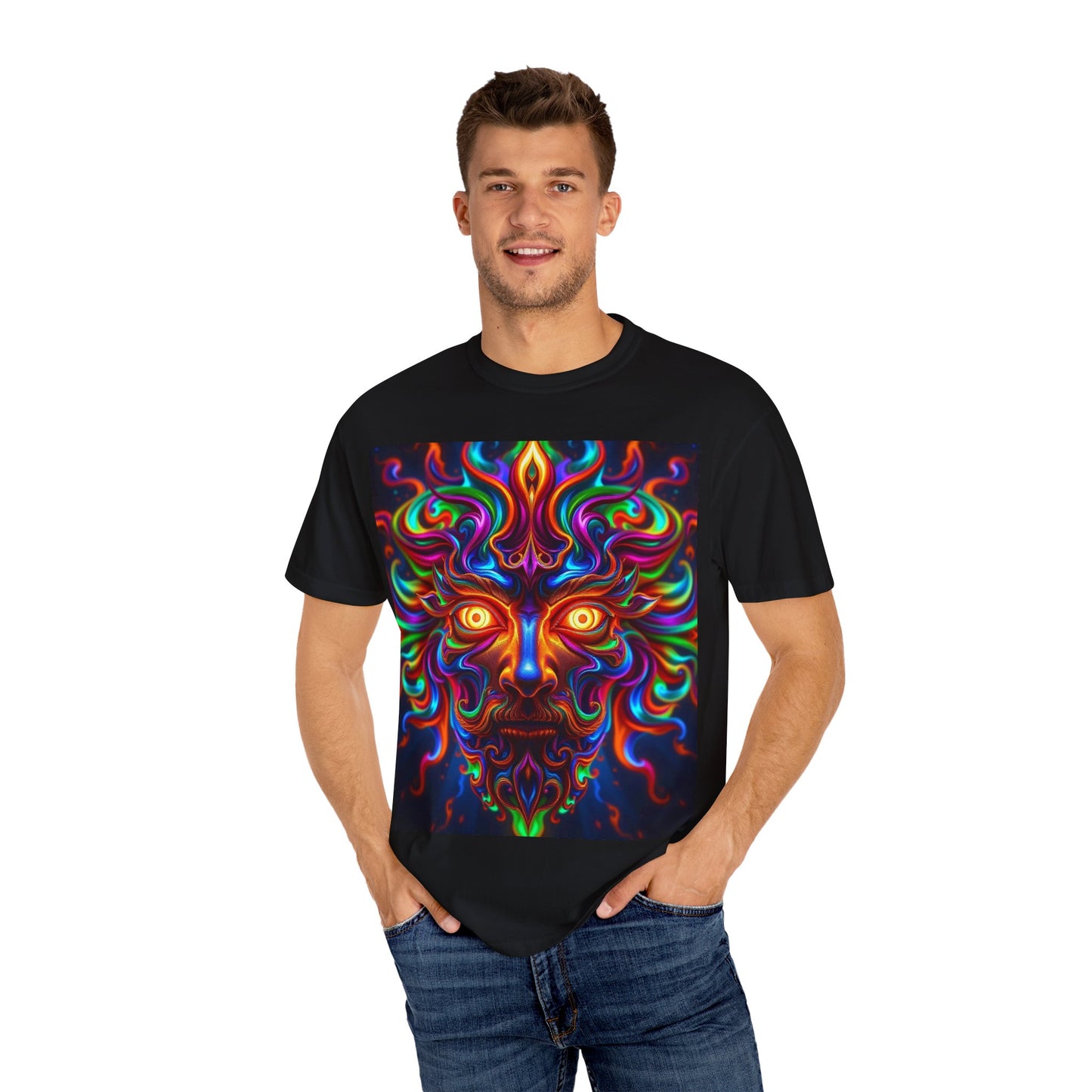 Colorful Psychedelic Sun Face Unisex T-Shirt