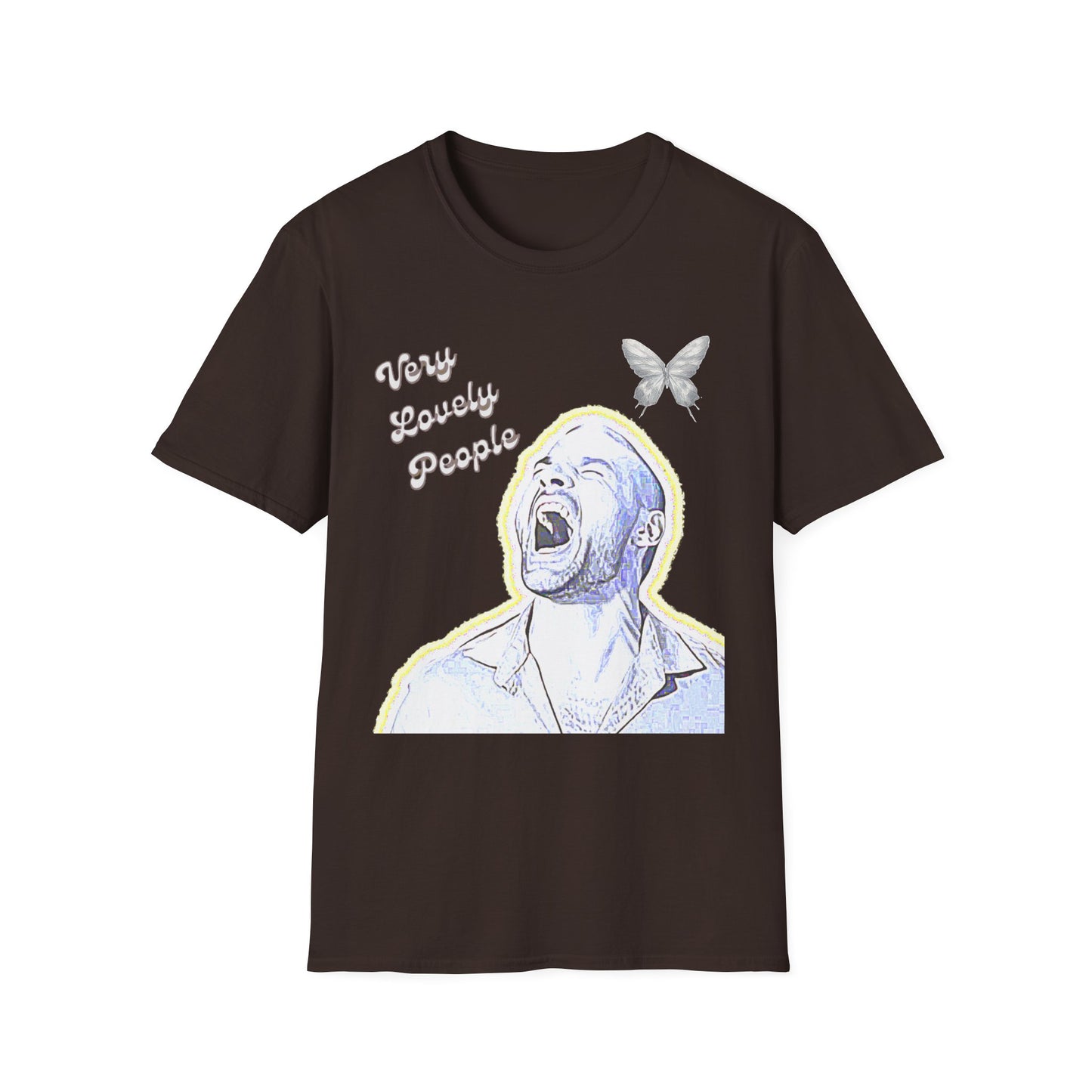 Graphic T-Shirt — 'You Lovely People' Portrait with Butterfly