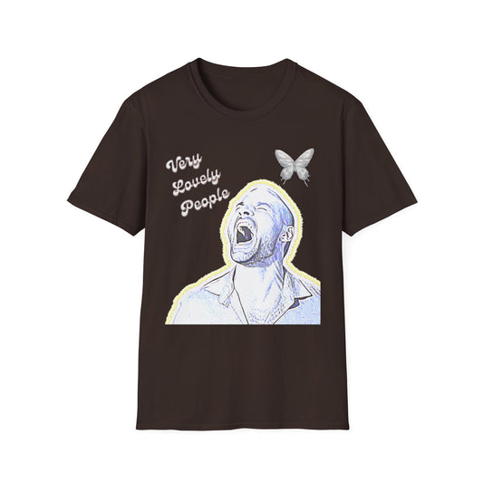 Graphic T-Shirt — 'You Lovely People' Portrait with Butterfly