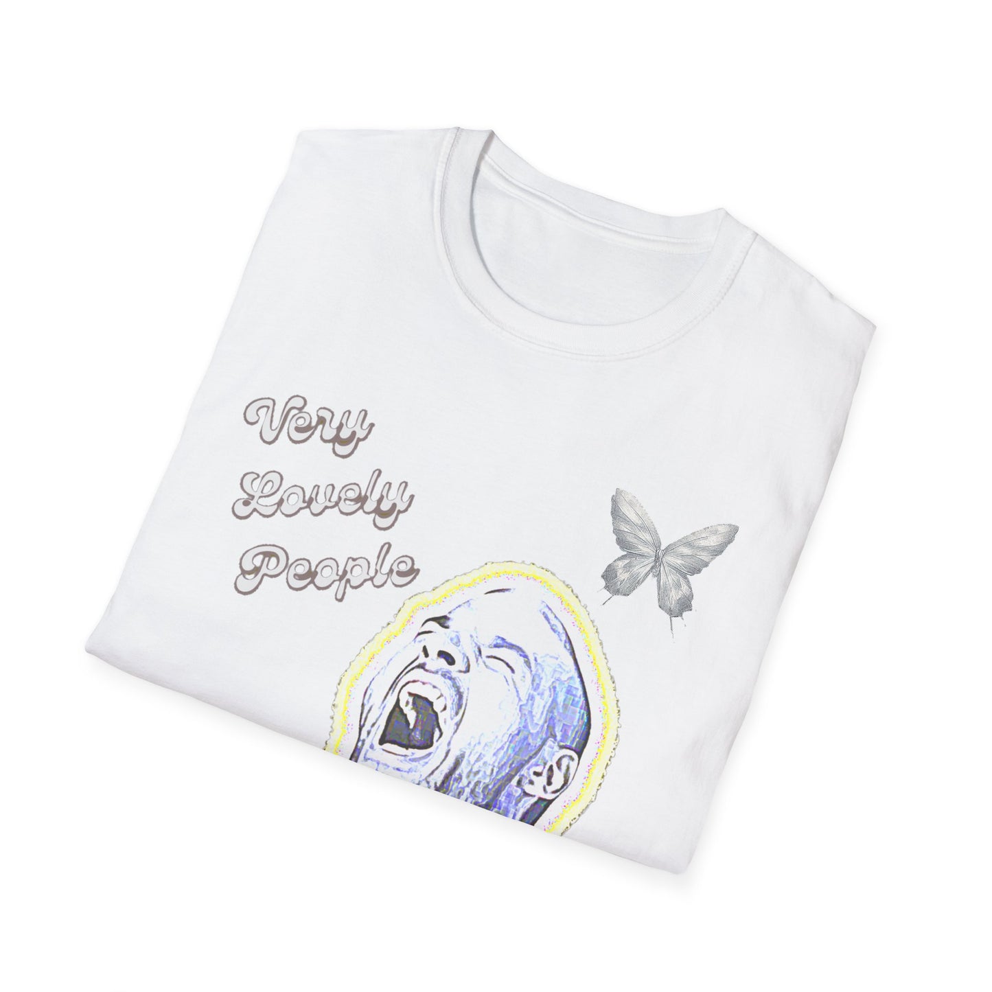 Graphic T-Shirt — 'You Lovely People' Portrait with Butterfly
