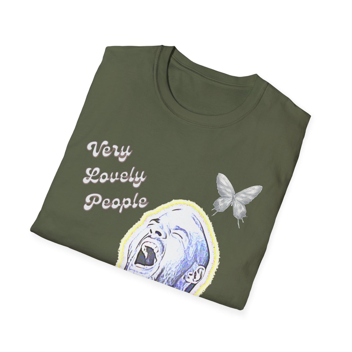 Graphic T-Shirt — 'You Lovely People' Portrait with Butterfly