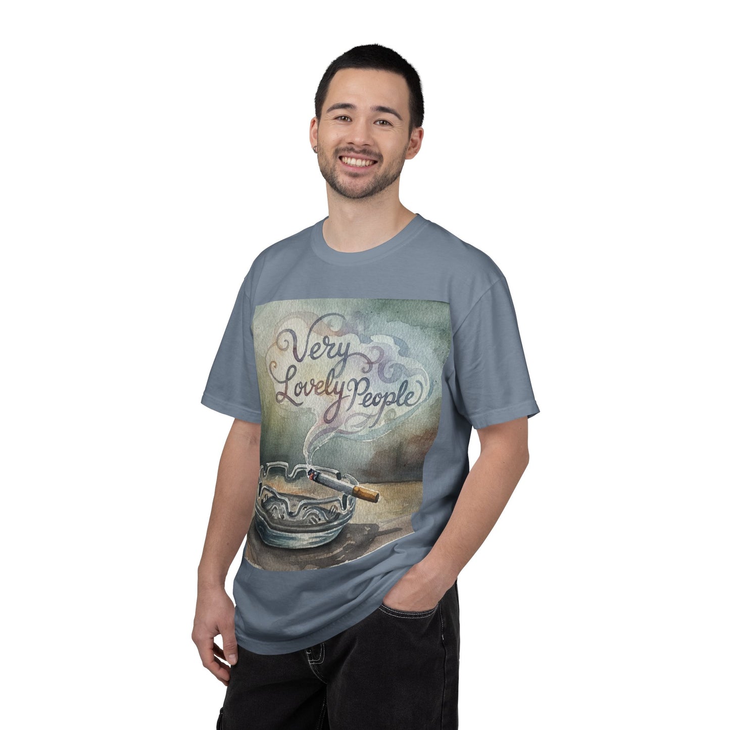 Unisex Garment-Dyed T-Shirt - 'Very Lovely People' Graphic Tee