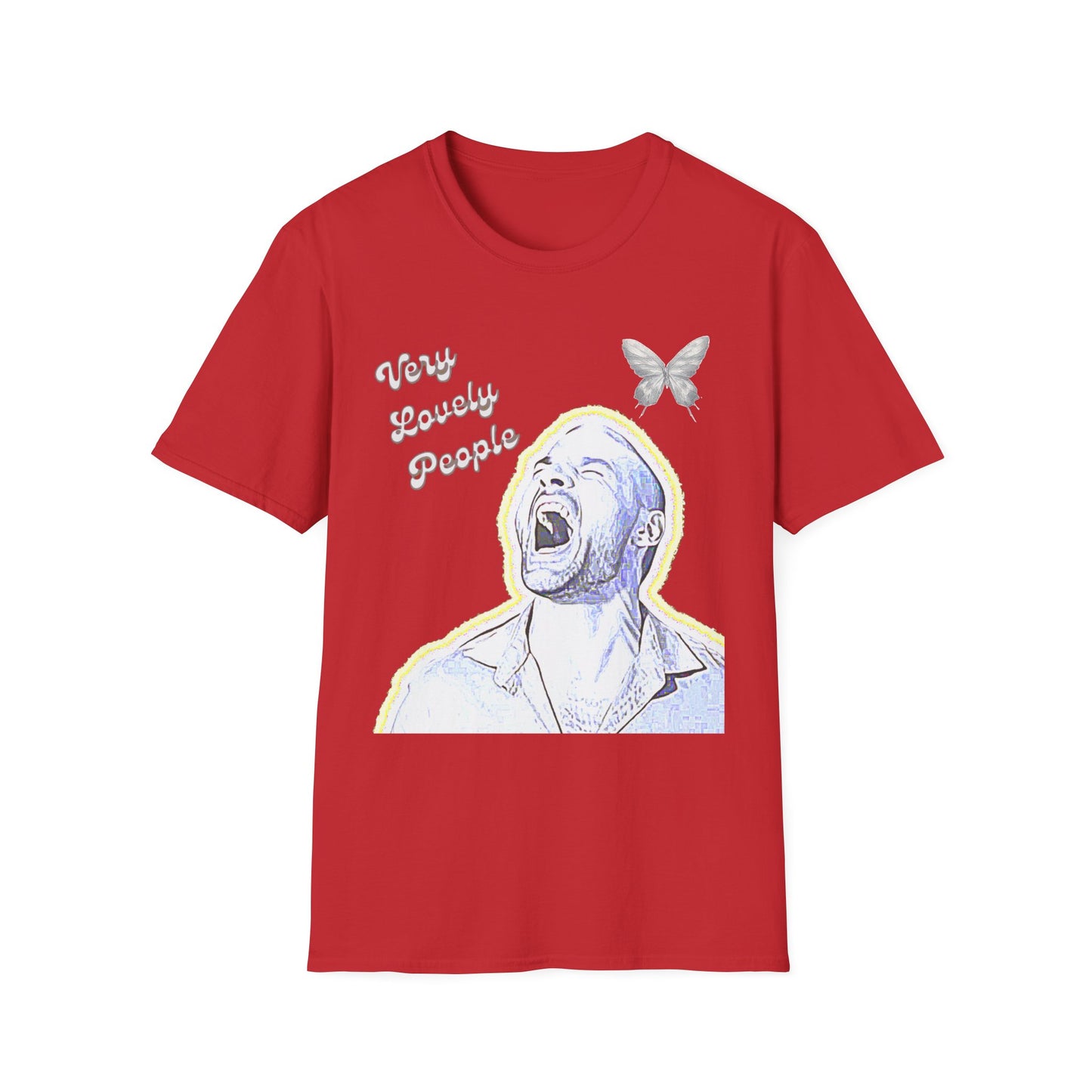 Graphic T-Shirt — 'You Lovely People' Portrait with Butterfly